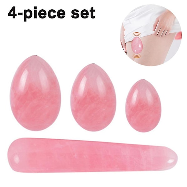 4 Stykker Naturlig Jade Stein Egg Yoni Egg Av Borede Jade Egg