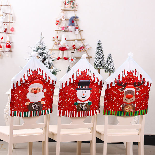 3-pack tryckta julstolsöverdrag
