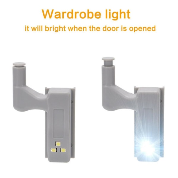 1/10 stk Led Hengsel Sensor Lys Garderobe Lys Skapskap Nattlampe