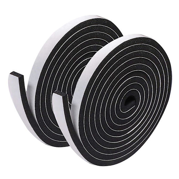 2 Rullar Tjock Möbeltejp Fönstertejp Filtmattor Filtband Rulle Garderobsband Soffa Skydd Svart 100X2CM Black 100X2CM