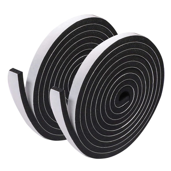 2 Ruller Kraftig Gaffa Tape Vinduestape Filtmåtter Filtstrimmel Rulle Garderobetape Sofabeskyttelse Sort 100X2CM