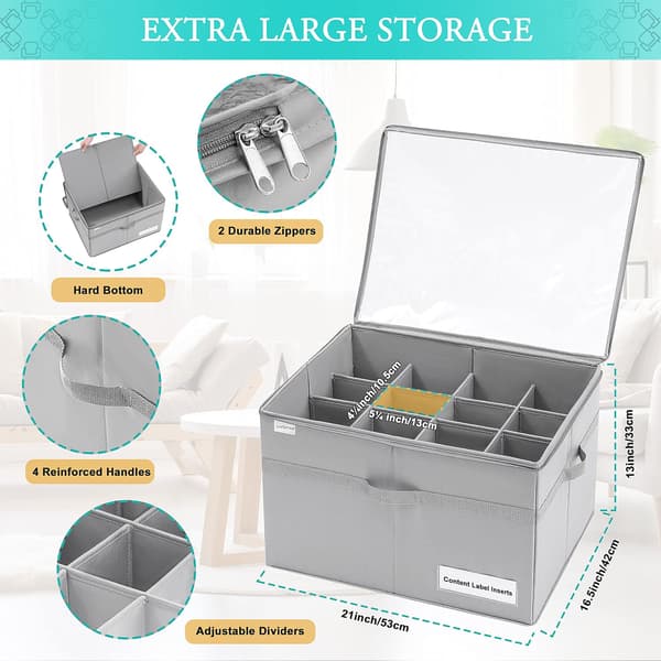 Shoe Rack for Wardrobe, Holds 16 Pairs, Large Shoe Storage Box, Clear and Foldable Grey