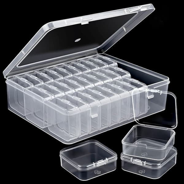 30 sorting boxes, bead storage box with lid, small transparent sorting box for small parts
