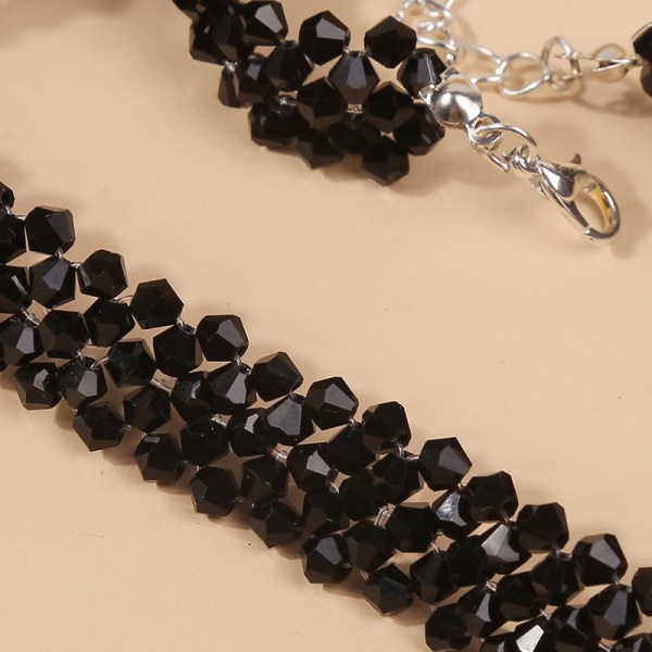 Vintage Simple Black Crystal Choker Halsband för kvinnor Bar Bal Party Kort halsband Black Chain Halsband Smycken för Wo