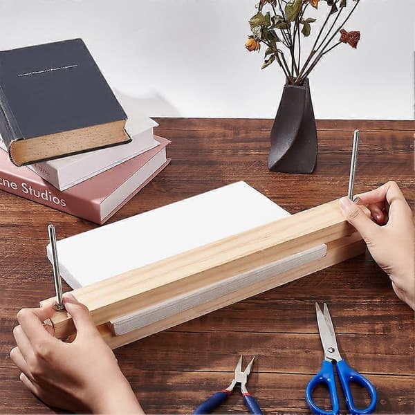 Träbokbindningspress Stor Press Bokbindare 38x3,8 cm Platt Papperspressmaskin Träformfaktor Vadderingspress (FMY)