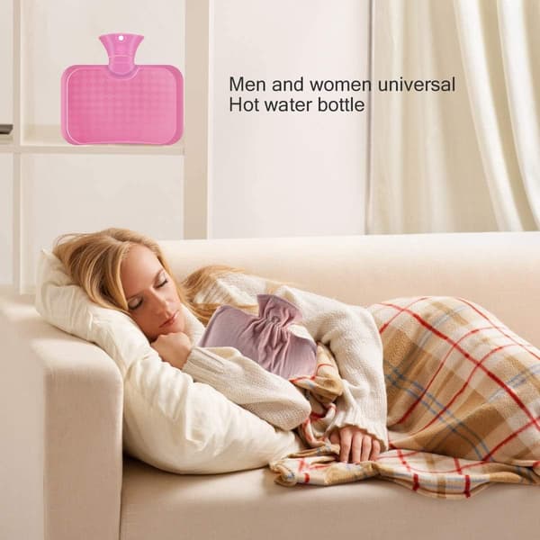 1,5L PVC Varmvattenflaskor, Fyrkantig, Rosa