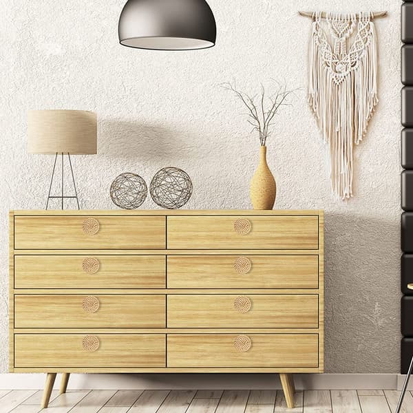 Boho Rattan Knapper til Kommode Runde Skruer Kompatible Boho Møbler