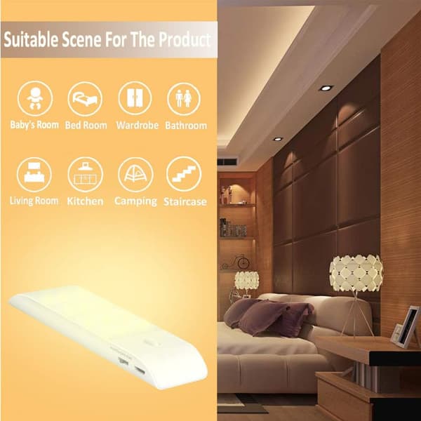 Motion Sensor Night Light, Wardrobe Lamp with USB Rechargeable Battery
