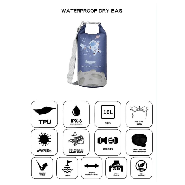 10l vattentät torr väska rullväska håller utrustningen torr för kajakpaddling Rafting Båtliv Rosa färg