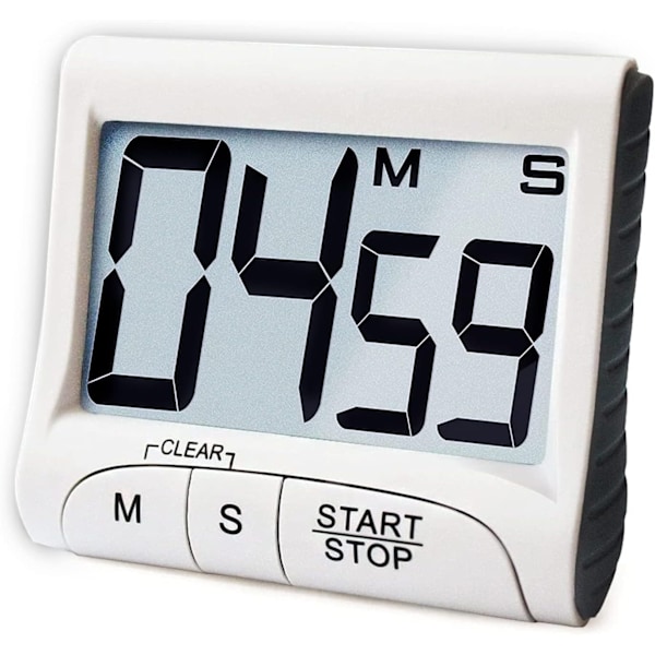 3\" Stor Køkken Timer - Digital Timer Magnetisk Bagside Høj Alarm På Et Reb Tidsstyring Multifunktionel Elektronisk Timer