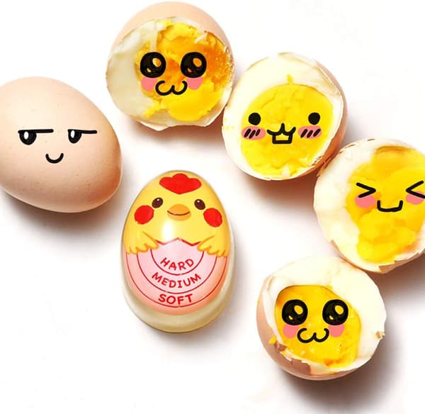 5,5X4,1X3,2cm Eggtimer for Kokte Egg, Kjøkkenegg Timer, Fargeskiftende Eggtimer Gjenbrukbar Sikker Eggtimer for Koking av Egg