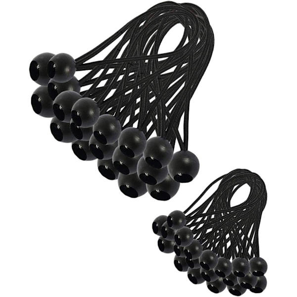 Elastiske stropper, 30 stykker elastiske stropper, elastisk ball, presenningsstropper, gummi til telt (200 og 150 mm)