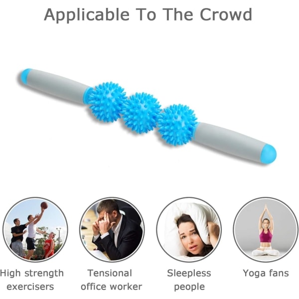 Djup muskelmassage, rulle triggerpunkt muskelvävnad smärtlindring Självmassageverktyg för arm ben yoga fitness massager