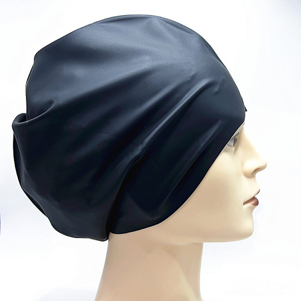 Sort Ekstra Stor Badehat til dreadlocks og fletninger Brug som Unisex badehat Også til afros langt tykt hår