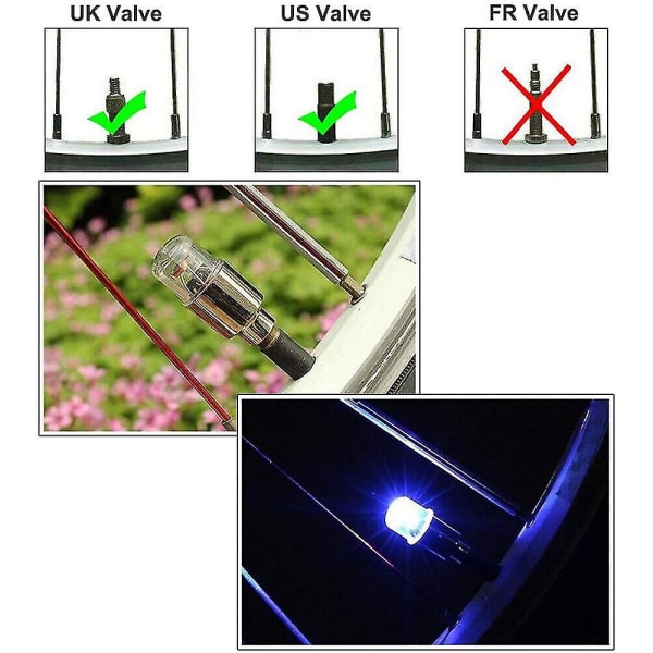 4 kpl Auton Renkaiden Venttiilin Kannet LED-Valoilla, SUV:lle, Vanteille, Renkaille, Tarvikkeet, Vihreä 4 kpl Green 4Pcs