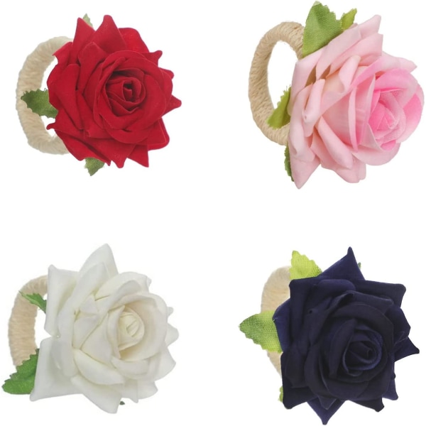 Kreativ romantisk servettring Delikat servettring Rose Blomma Dekoration Dagligt bord Matsal Bröllopsdekoration