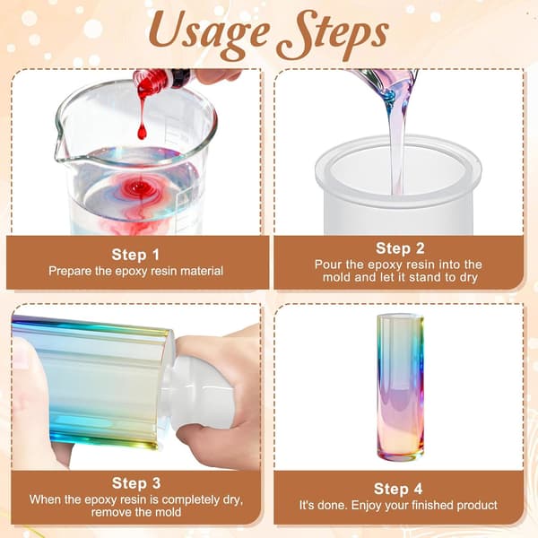 Vaseform DIY Silikonform for å lage epoksyharpiksblomstervaser