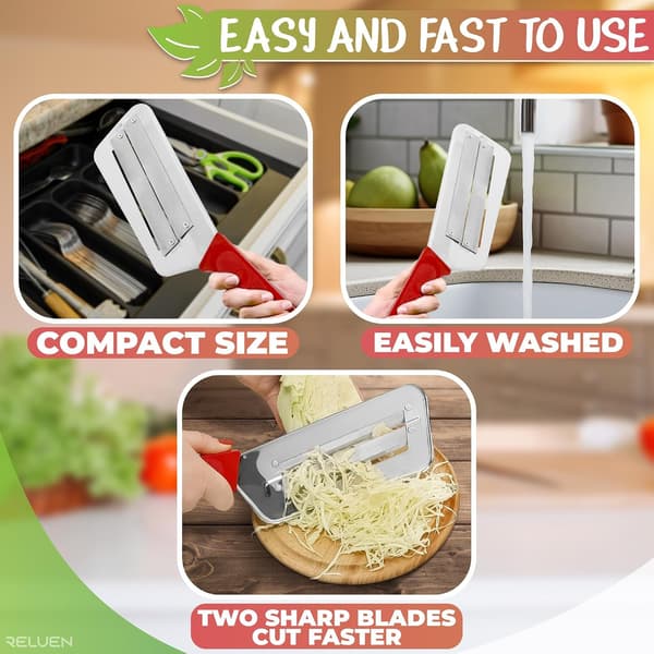 Cabbage Shredder - Stainless Steel Grater with Ergonomic, Non-Slip Handle, 30 cm Rust-Resistant Cabbage Slicer.