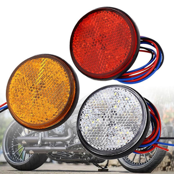 2 st Motorbroms 24 LED Bil Runda Baklyktor Blinkers Lastbil Sida Varningslampor B B