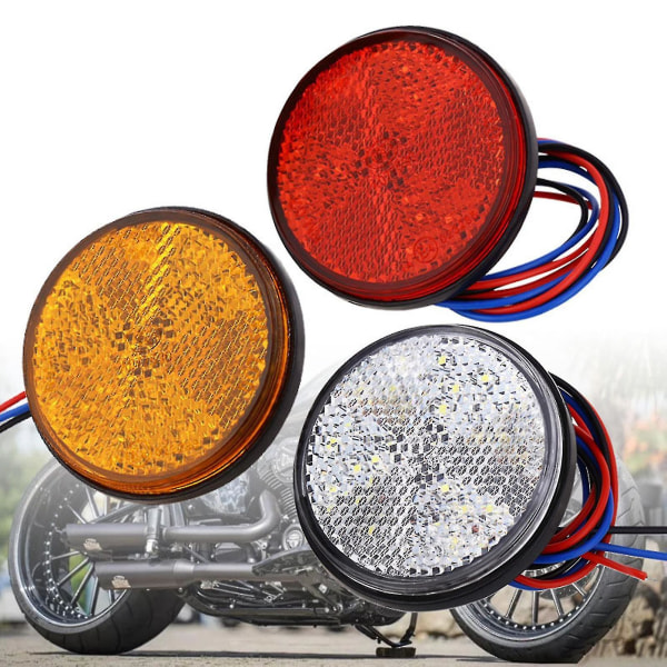 2 stk Motorbrems 24 LED Bil Runde Baklykter Blinklys Lastebil Side Advarselslamper B B