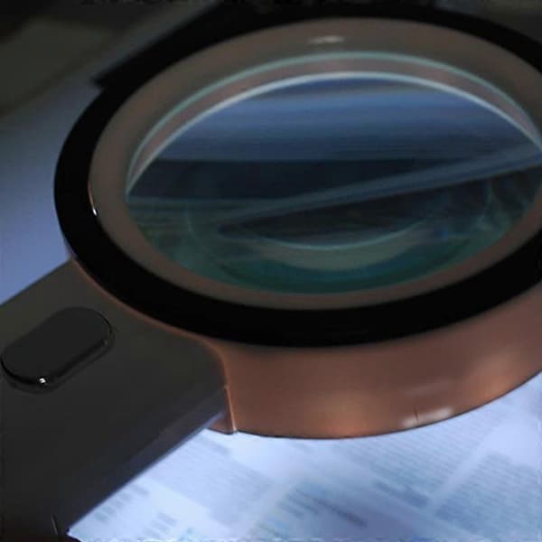 Magnifying Glass 20X, Large Magnifier with Light, LED Illuminated Handheld, Premium High Power Magnifier