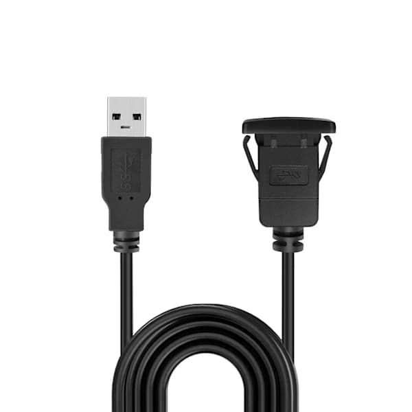 Panelmontert USB 3.0-kabel Bilmontering Hann til Hunn Forlengelseskabel Dashbord Panel Firkantet