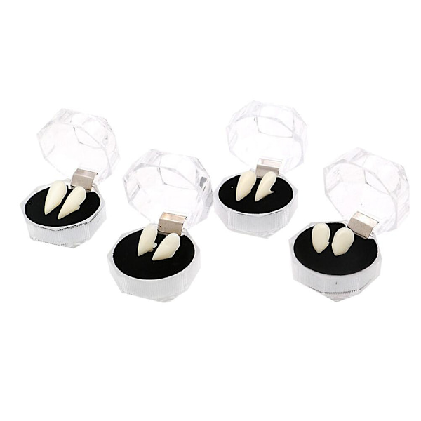 4 Esker Lekebarn Cosplay Falske Tenner Vampyrtann Cosplay Halloween Vampyrtann Cosplay Rekvisitter White 1.3X1.3cm