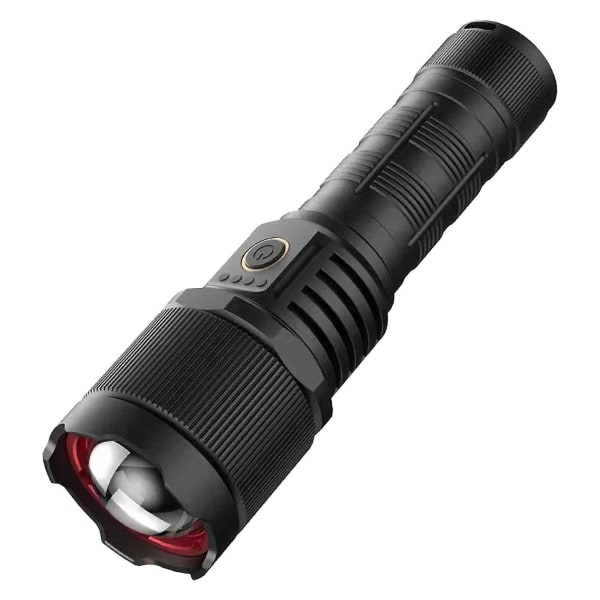 Angel's Eye Vitstark Vit Ljus Ultra Ljus Ficklampa Utomhus Räckvidd Hög Effekt Laddning Led LightBl Black