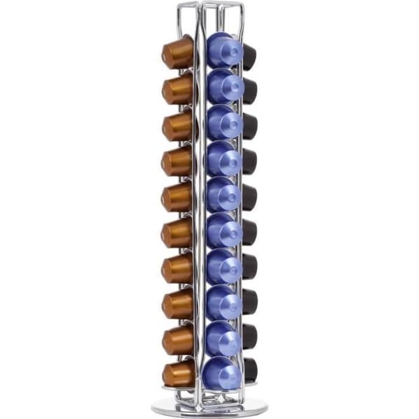 Nespresso Kapselholder - Roterende - Rustfritt Stål - Blå - 40 Kapsler