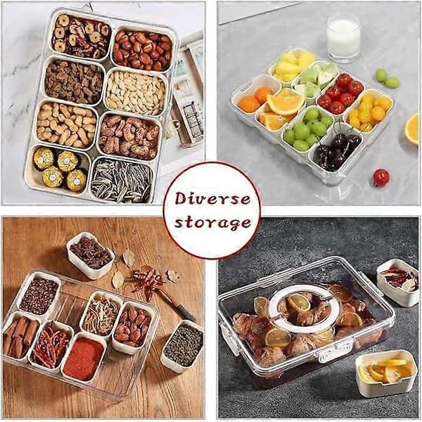 Serving Tray with Lid and Handle, Portable Snack Box for Snacks, Snack Box for Fruit