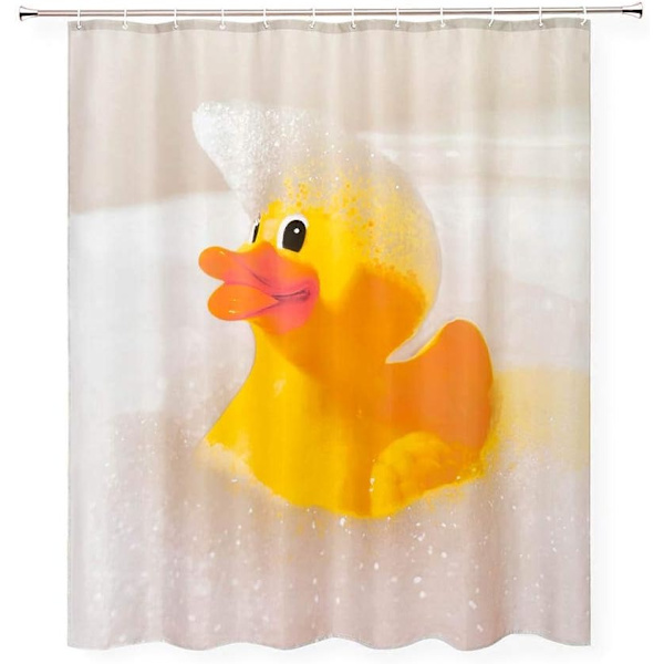 Klassisk Papkasse Gummiandet Børne Vandafvisende Vaskbar Polyester Bruseforhæng med Kroge 72 tommer X 72 tommer
