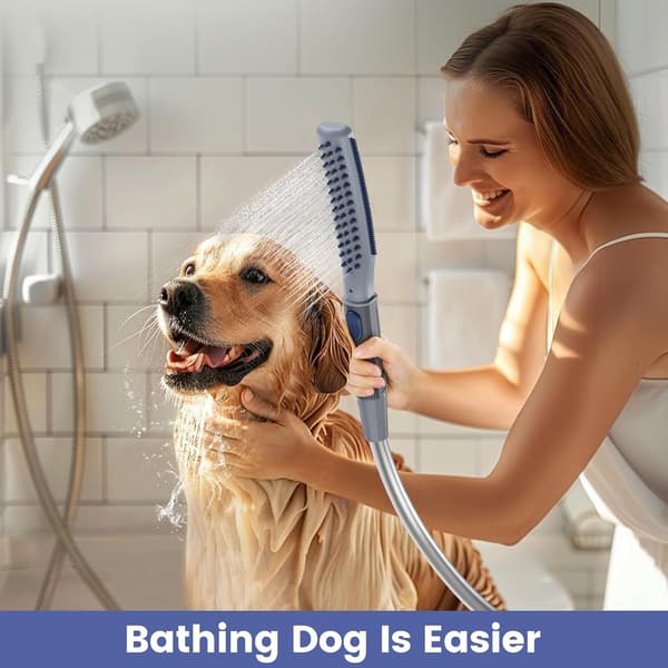 Dog Shower Attachment Dog Shower with Metal Switch Pet Shower Attachment for Quick and Easy Dog Washing 3 Spray Modes One-Button Switch