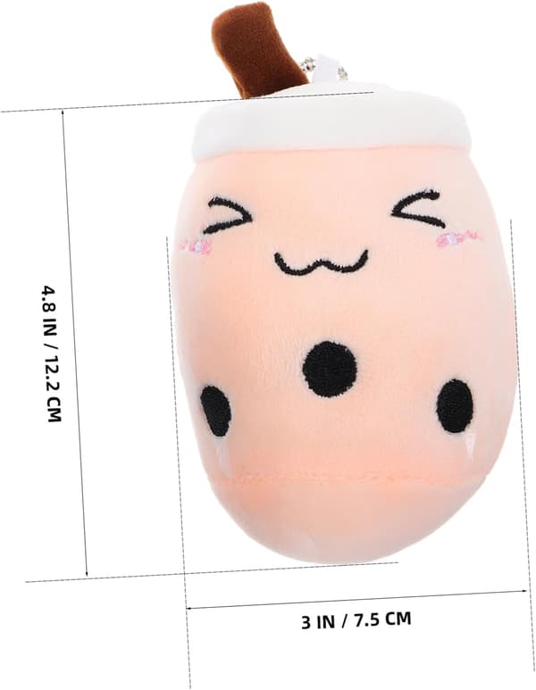 2 stk søde Kawaii Bubble Tea Plys Nøglering Charme Yndig Rygsæk Tilbehør