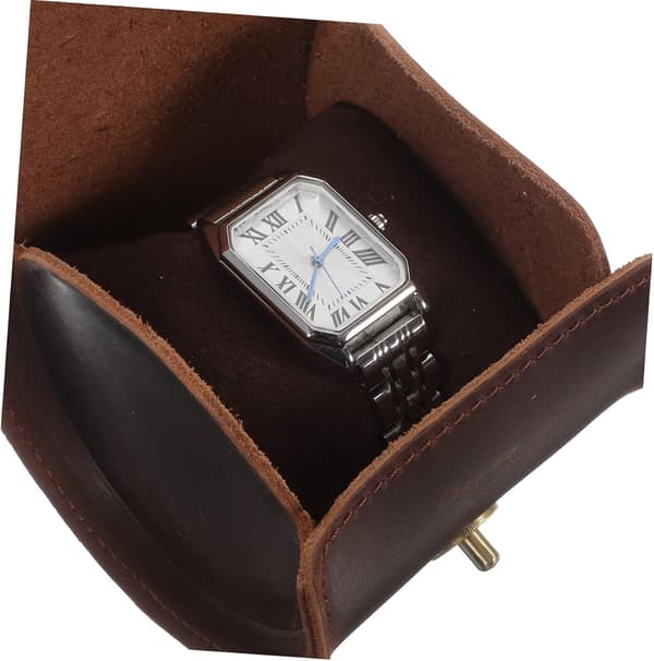 Watch Case Roll Organizer for Men, Durable PU Leather Watch Display Case Men's Watch Box