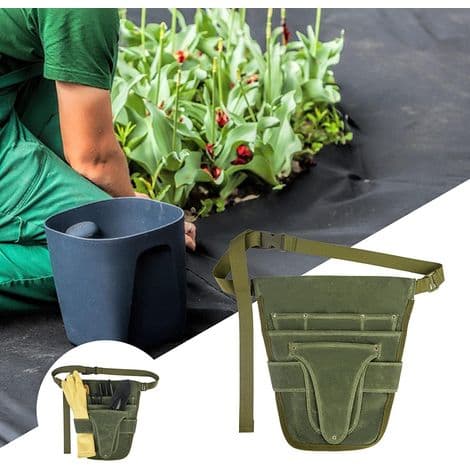 Practical Garden Tool Belt - Small, Sturdy Multi-Compartment Pouch for Gardeners and Planters