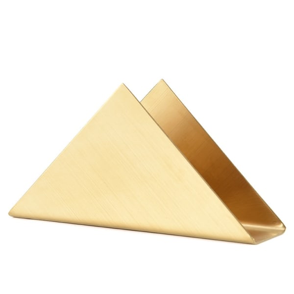 Kultainen ruostumattomasta teräksestä valmistettu lautasliinapidike, moderni kolmiococktail-lautasliina- organizer keittiön työtasoille, ruokapöydälle