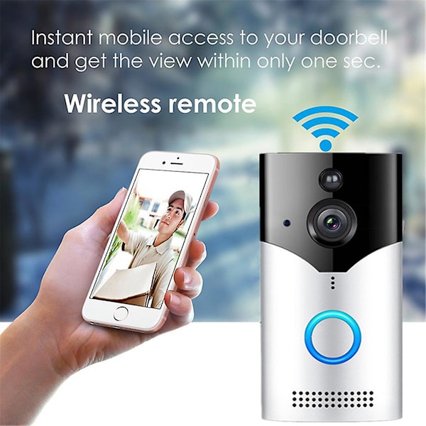 Trådløs WiFi Videodørklokke Smart Telefon Dør Intercom Sikkerhed 1080p Kamera