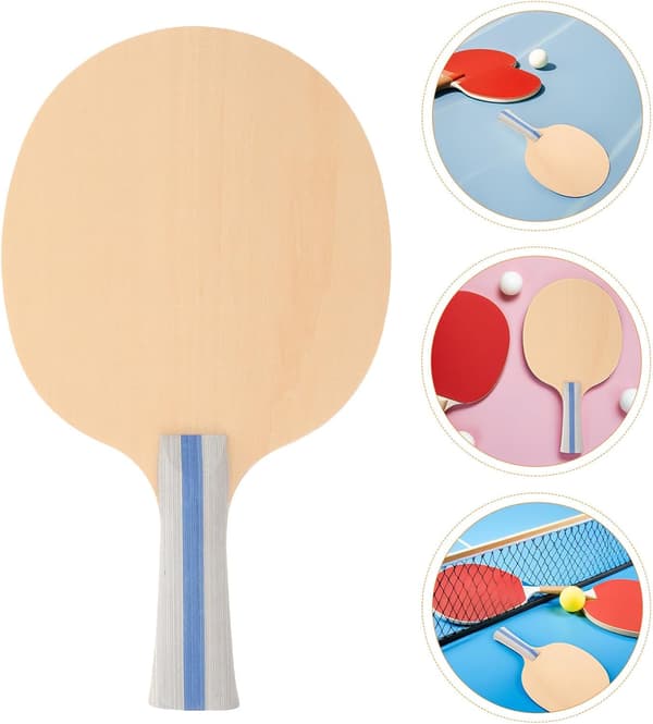 2 Pcs Unfinished Wooden Table Tennis Rackets for Beginners