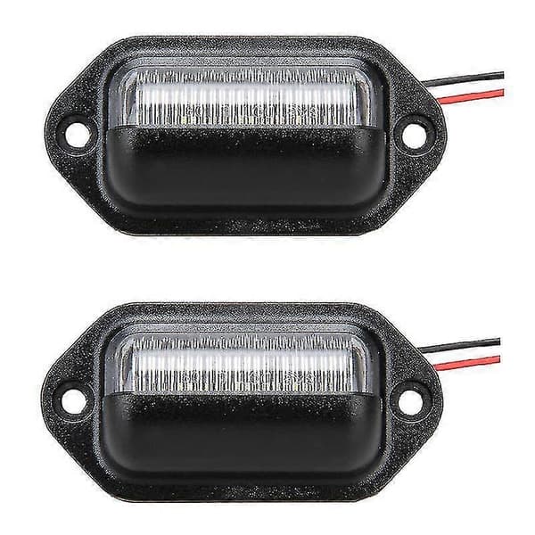 2x 12v LED nummerpladelys til bådtrailer autocamper lastbil 6000-6500k hvid