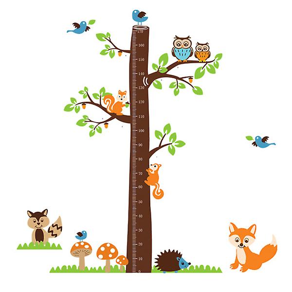 Höjddiagram Väggdekaler Squirrel Tree Höjddiagram Höjd Tillväxt Väggdekaler Barn Höjddiagram