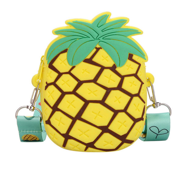 Silikon Avokado Jordbær Crossbody Myntveske Barn Småbarn Barn Skulder Håndveske Justerbar stropp Ferie Reiselomme Pakke Ananas