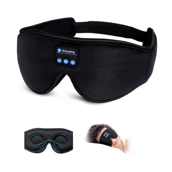 Bluetooth ögonmask för sömn, sömnmask med Bluetooth hörlurar, 3D Bluetooth ögonmask med justerbara ultratunna stereohögtalare