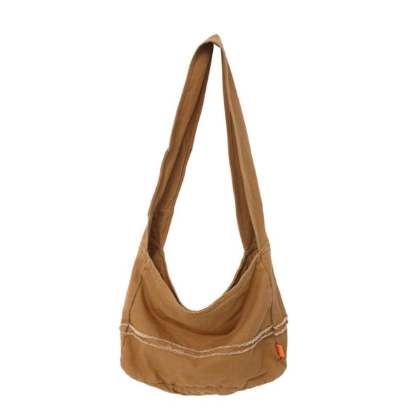 Stor Rummelig Crossbody Taske Til Kvinder Skulderrem Kvinder Satchel Tasker Brun