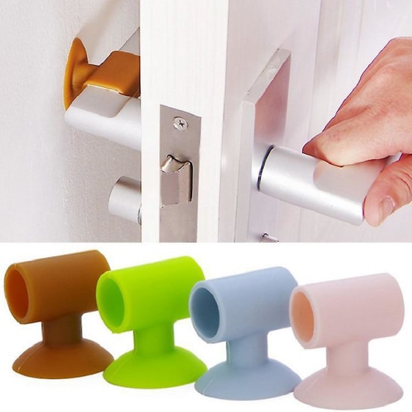 Selvklebende veggbeskytter dørhåndtak støtfanger kollisjonsputebeskyttelse gummistopper (4 stk, flerfarget)
