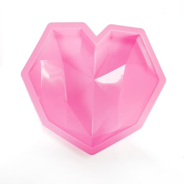 Silikoneform til bagning af diamantformede hjerteformede kager