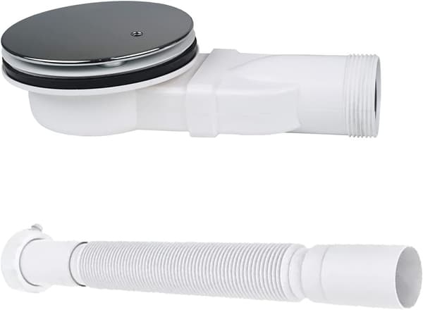 Lågprofil duschavlopp förkromad ABS duschkar sifon smalt avlopp 90mm 36 L/min vattenflöde, lågprofil P-vattenlås sidoavlopp