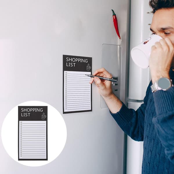 Magnetic Refrigerator Notepad with Full Magnetic Backing, Shopping List and To-Do Pad