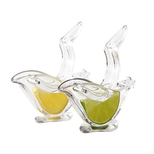 Manuel Citron Slicesqueezer, Bærbar Transparent Frugtpresser, Elegant Fugleform, Håndpresser til Appelsin Citron Lime P
