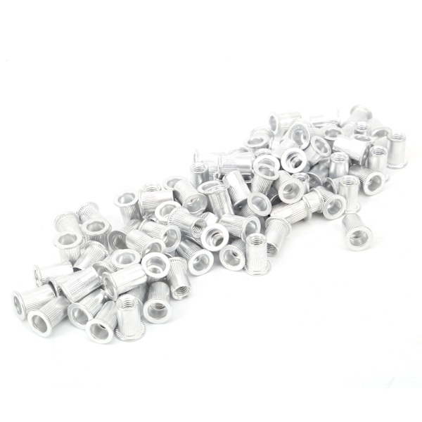 Aluminium Flat Head Rivet Nuts 100 Pieces
