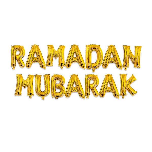 Rose guld 16' Happy Mubarak Bogstaver Folieballon Dekoration Bogstav Banner Rose guld